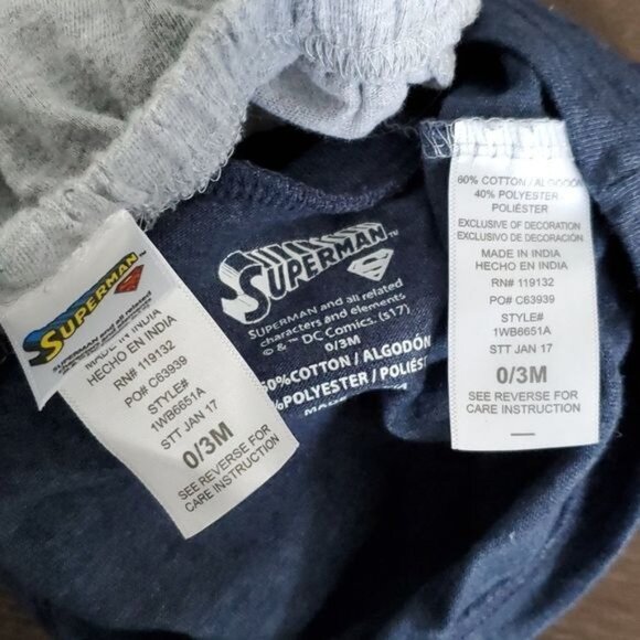 0-3 Months Baby SUPERMAN DC Comics Short Sleeve T Tee Shirt Shorts INFANT BOY - Picture 7 of 13